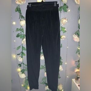 Black velvet sweatpants